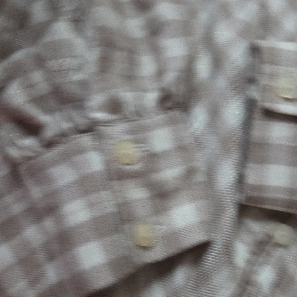 $5/$25- LOFT Beige Plaid Blouse - Picture 4 of 6